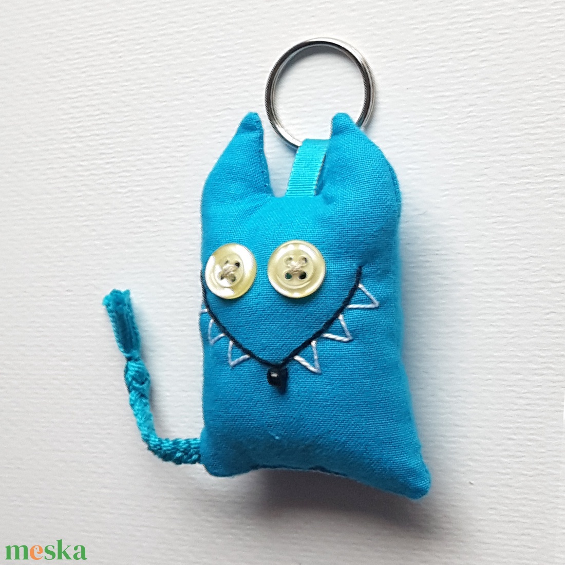 Türkizkék farkas kulcstartó - táska & tok - kulcstartó & táskadísz - kulcstartó - Meska.hu