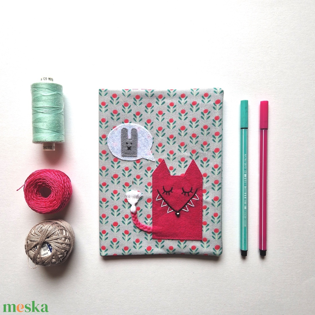 Pink rókás egészségügyi kiskönyv borító - baba - mama - babaemlékek - egészségügyi kiskönyv borító - Meska.hu