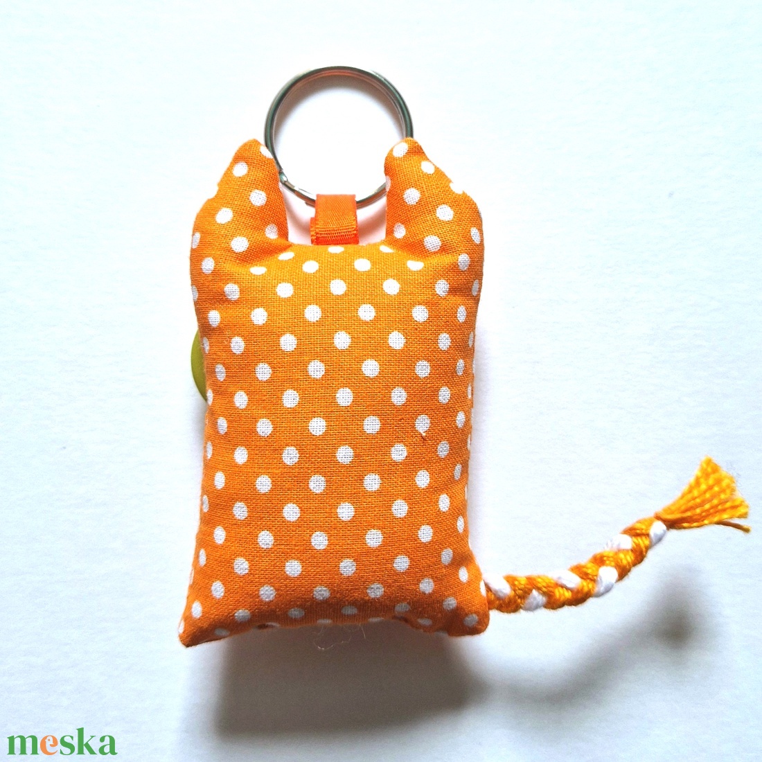 Vörös cica textil kulcstartó - táska & tok - kulcstartó & táskadísz - kulcstartó - Meska.hu
