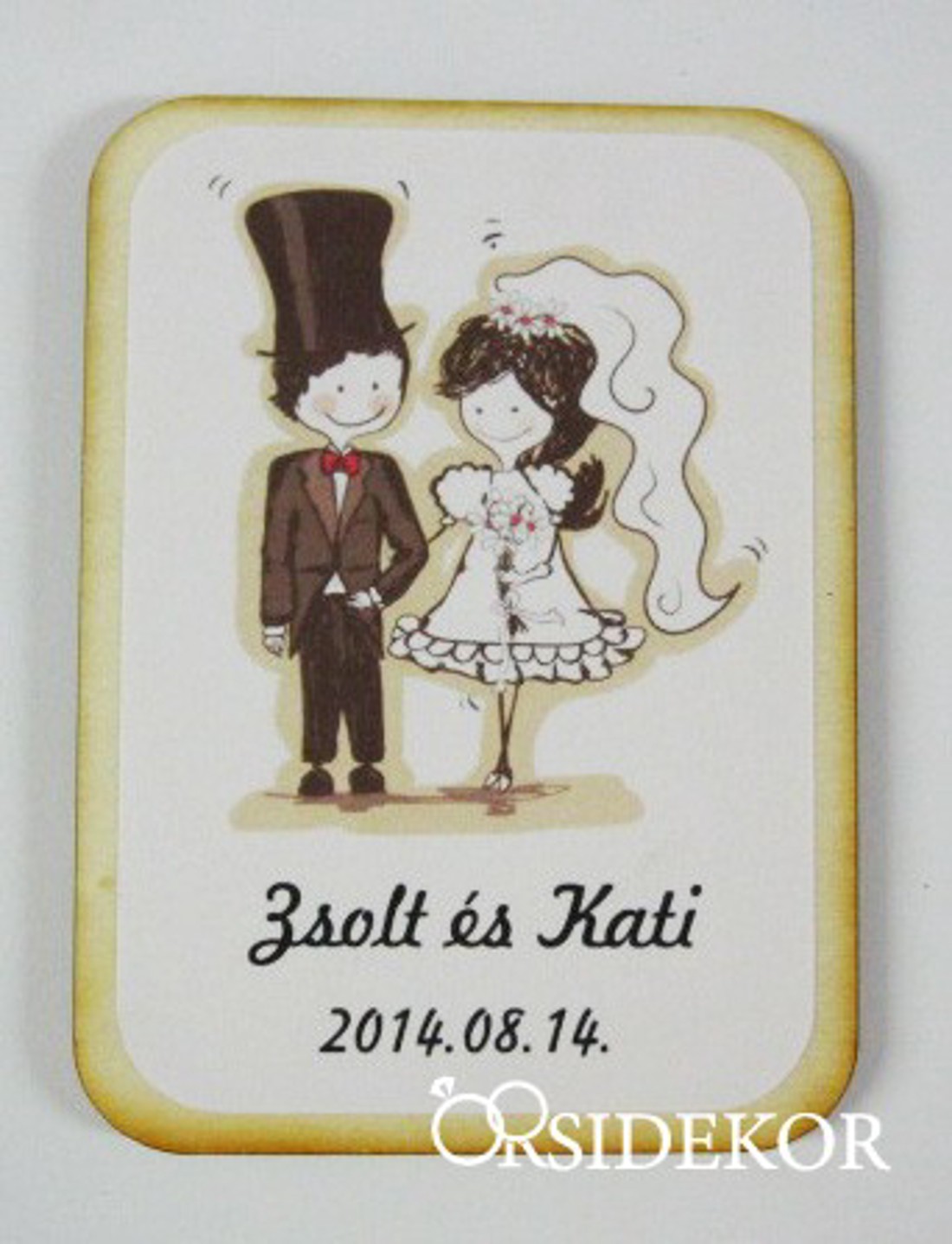 Köszönetajándék esküvői hűtőmágnes, 5x7 cm - esküvő - emlék & ajándék - köszönőajándék - Meska.hu