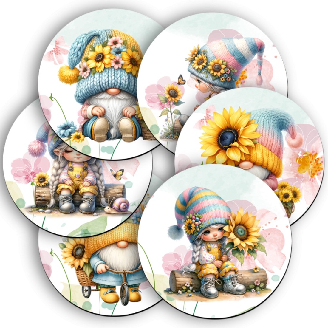 6 db aranyos napraforgós manó alátét szett (#76) -  - Meska.hu