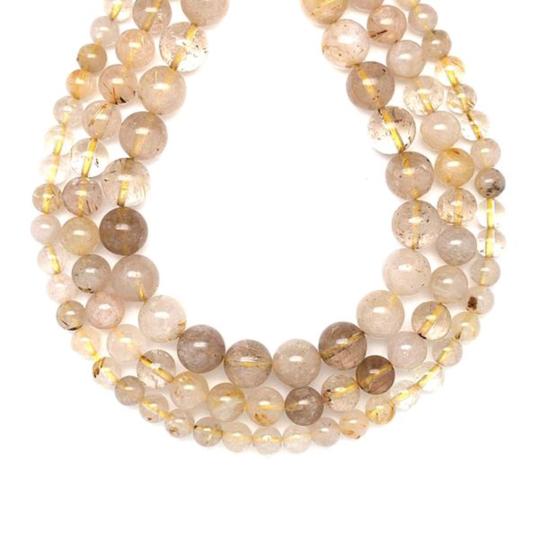 Rutilkvarc golyó AB 6-7mm  ékszerkészítő alapanyag (füzér) - kellékek & szerszámok - ásvány alapanyag - ásványfüzér - Meska.hu