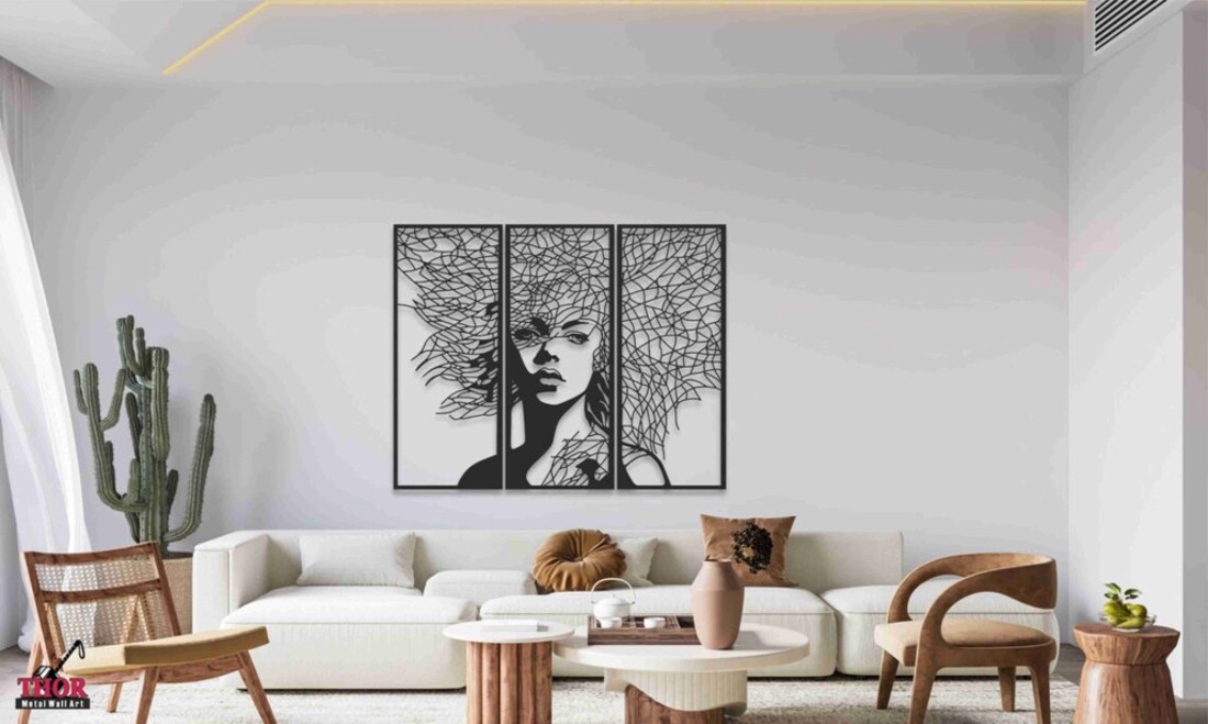 3 részes modern fa arc falikép  minimalista lakásdekoráció -  - Meska.hu