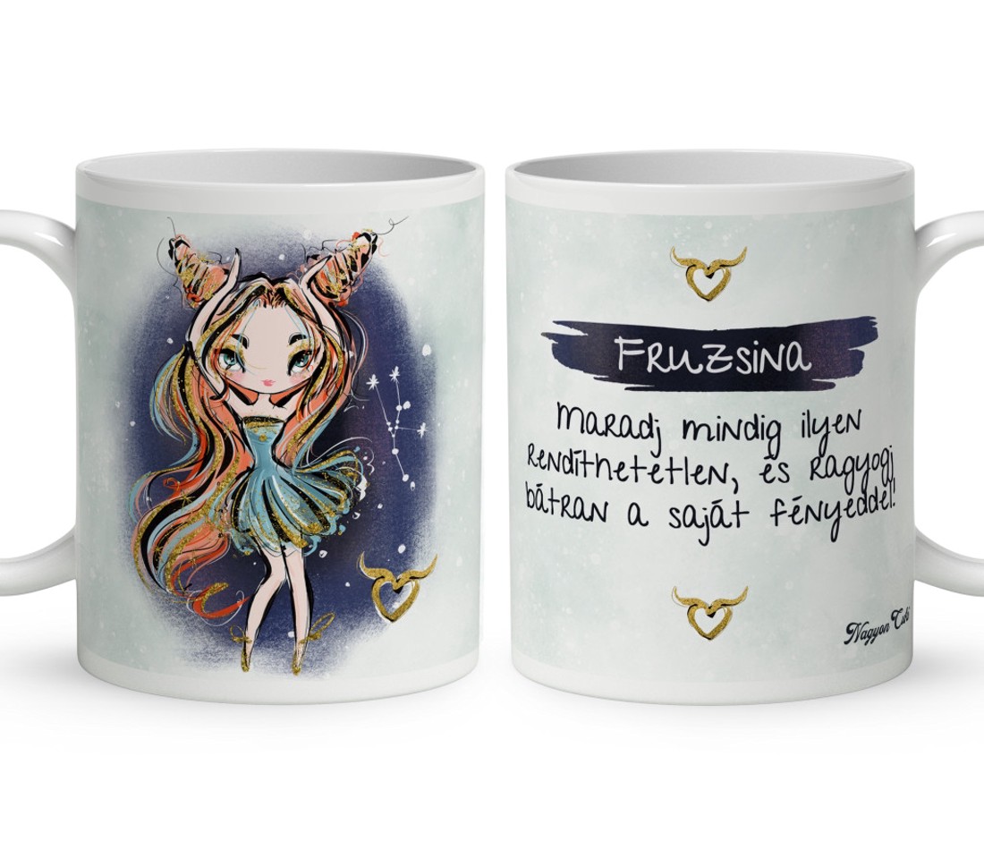 Személyre szabható - Vörös hajú Csini Bika lány mintás bögre - otthon & életmód - konyhafelszerelés, tálalás - tálalás - bögre & csésze - Meska.hu