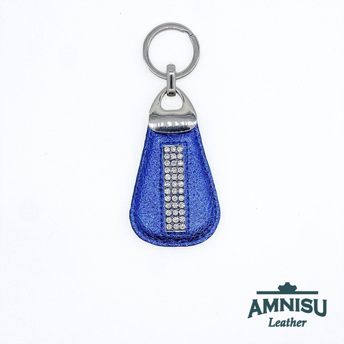 Metál királykék csepp alakú swarovski köves kulcstartó H6018 -  - Meska.hu