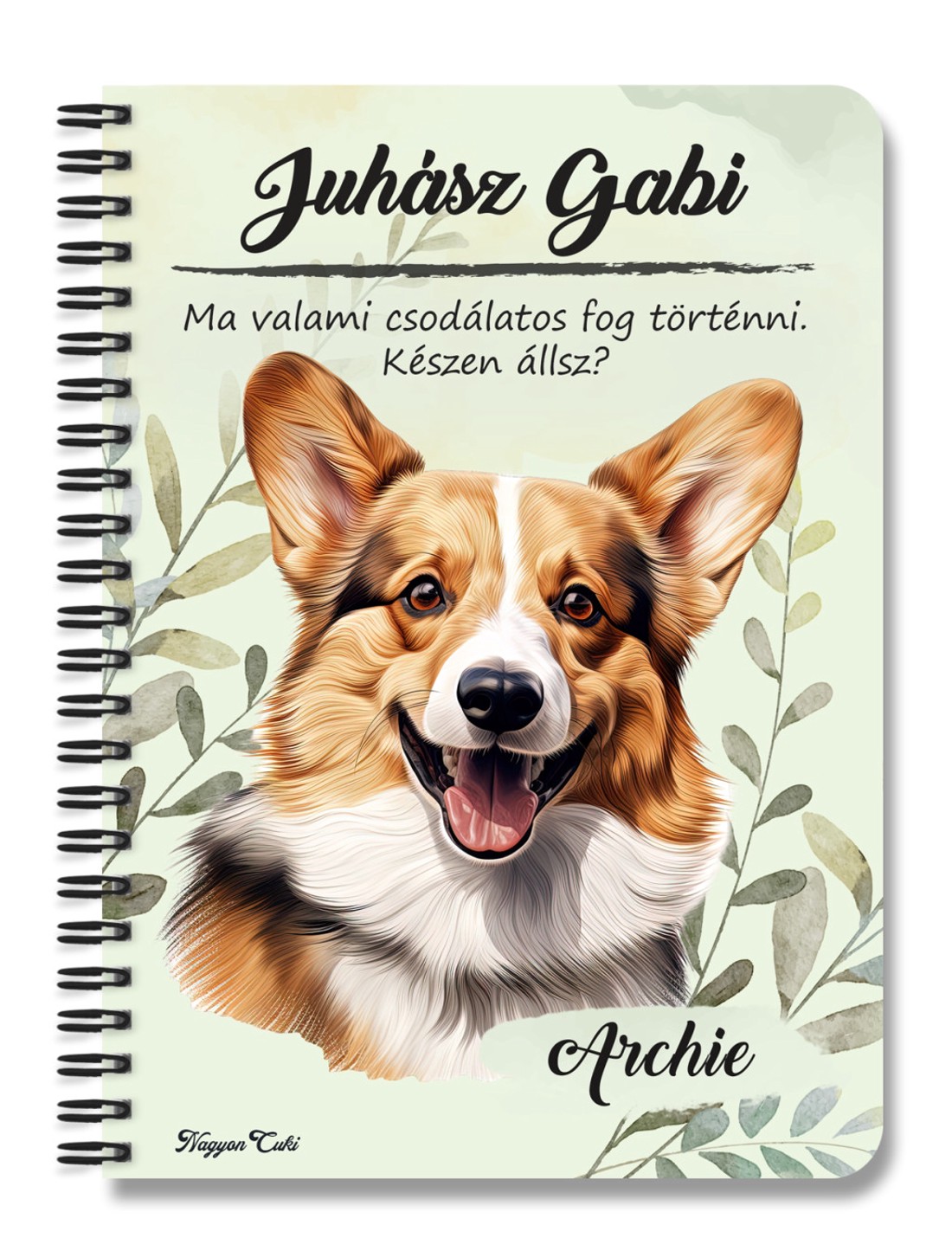 Személyre szabható - Pembroke Welsh Corgi portré mintás A6-os füzet - otthon & életmód - papír, írószer - jegyzetfüzet & napló - Meska.hu