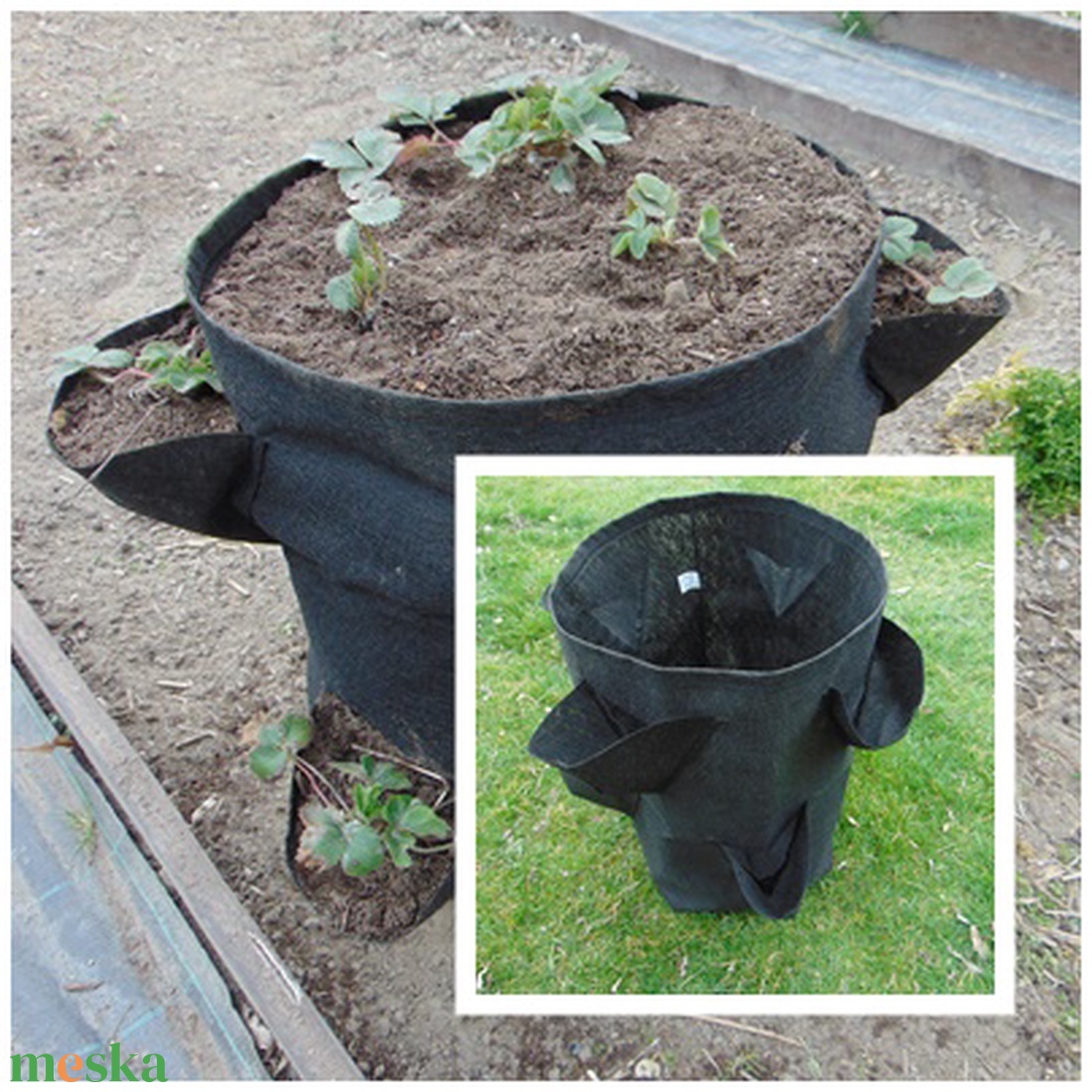 Ültető zsák - zsebes, 40 cm átmérőjű, 55 cm magas / eper, saláta, fűszernövények, virágok termesztéséhez - otthon & életmód - ház & kert - virágláda, balkonláda - Meska.hu Ültető zsák - zsebes, 40 cm átmérőjű, 55 cm magas / eper, saláta, fűszernövények, virágok termesztéséhez - otthon & életmód - ház & kert - virágláda, balkonláda - Meska.hu