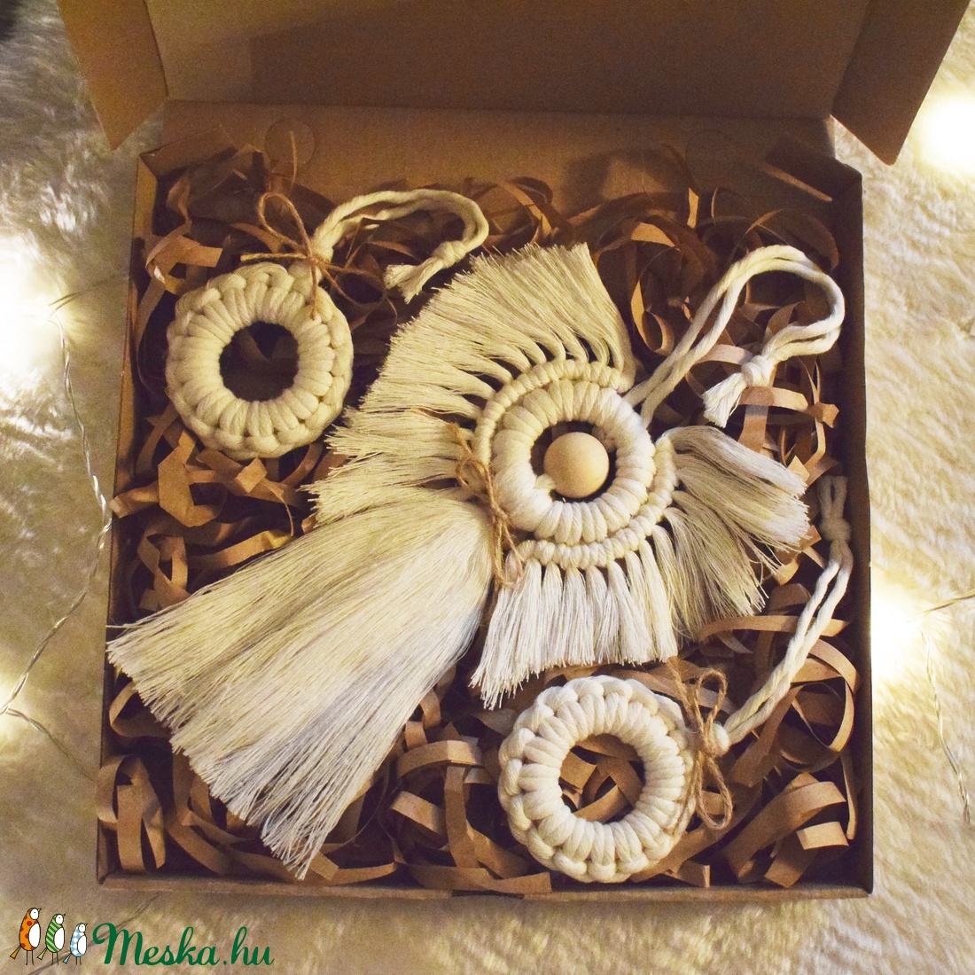 Natúr karácsonyi díszek (3x) díszdobozban - otthon & életmód - dekoráció - Meska.hu