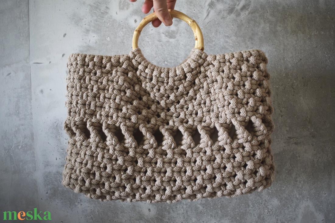 Makramé retikül, kistáska, kézi táska - táska & tok - kézitáska & válltáska - kézitáska - Meska.hu