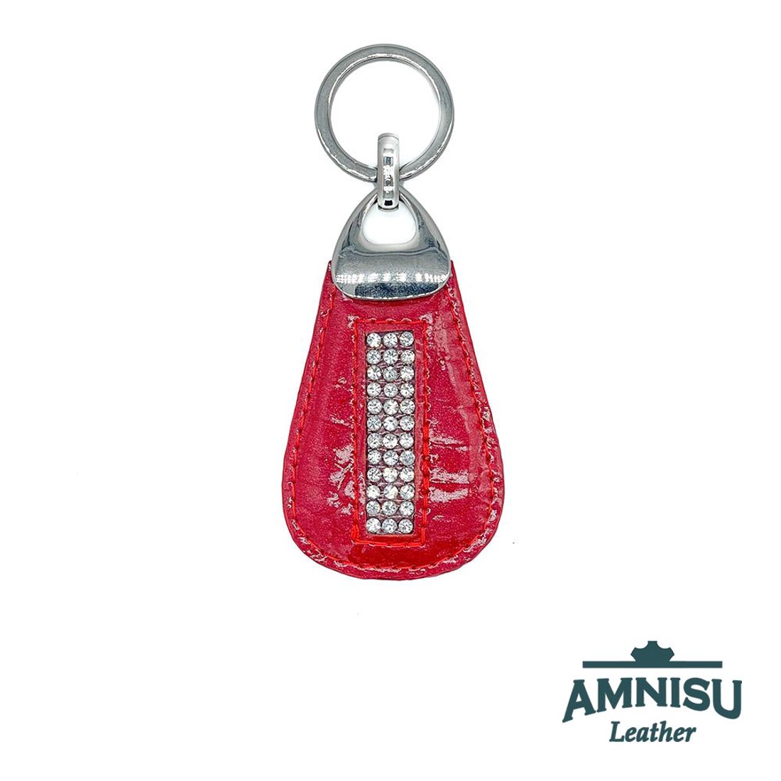 Piros lakk krokkómintás csepp alakú kristály köves kulcstartó H5008 -  - Meska.hu