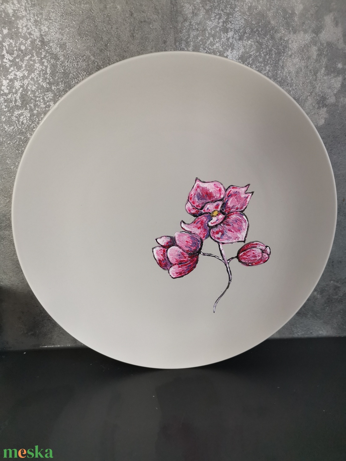 Orchideas tányér - otthon & életmód - konyhafelszerelés, tálalás - tálalás - tányér & étkészlet - Meska.hu