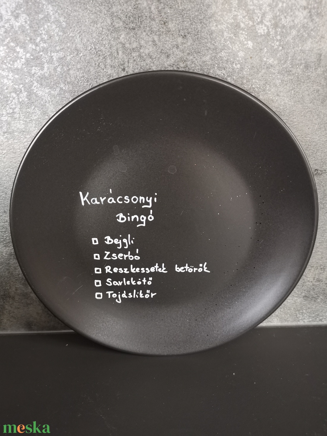 Karácsonyi feliratos tányér - otthon & életmód - konyhafelszerelés, tálalás - tálalás - tányér & étkészlet - Meska.hu