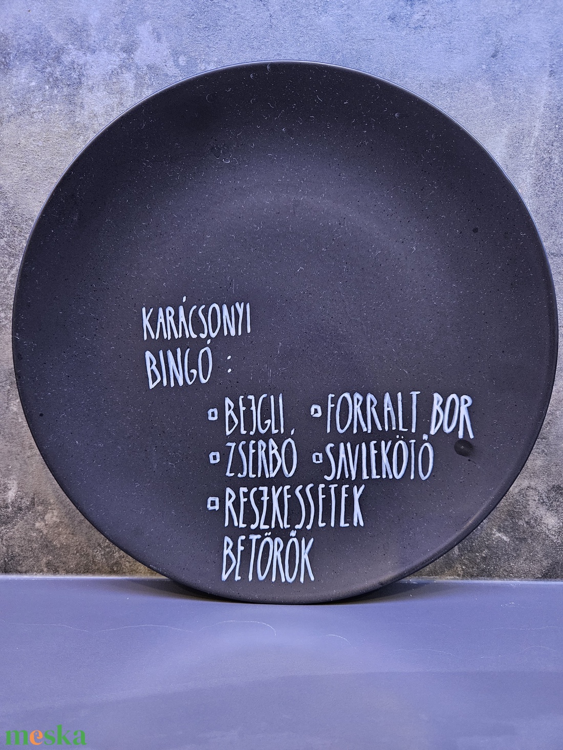 Karácsonyi bingó tányér - otthon & életmód - konyhafelszerelés, tálalás - tálalás - tányér & étkészlet - Meska.hu