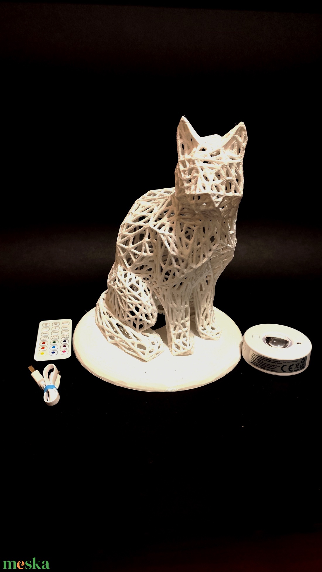 3D Nyomtatott macska lámpa - otthon & életmód - lámpa - hangulatlámpa - Meska.hu