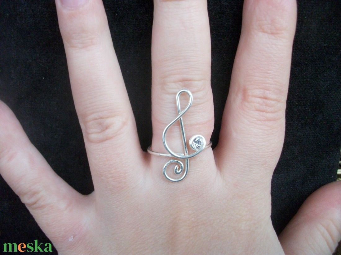Violinkulcs gyűrű - ékszer - gyűrű - figurális gyűrű - Meska.hu