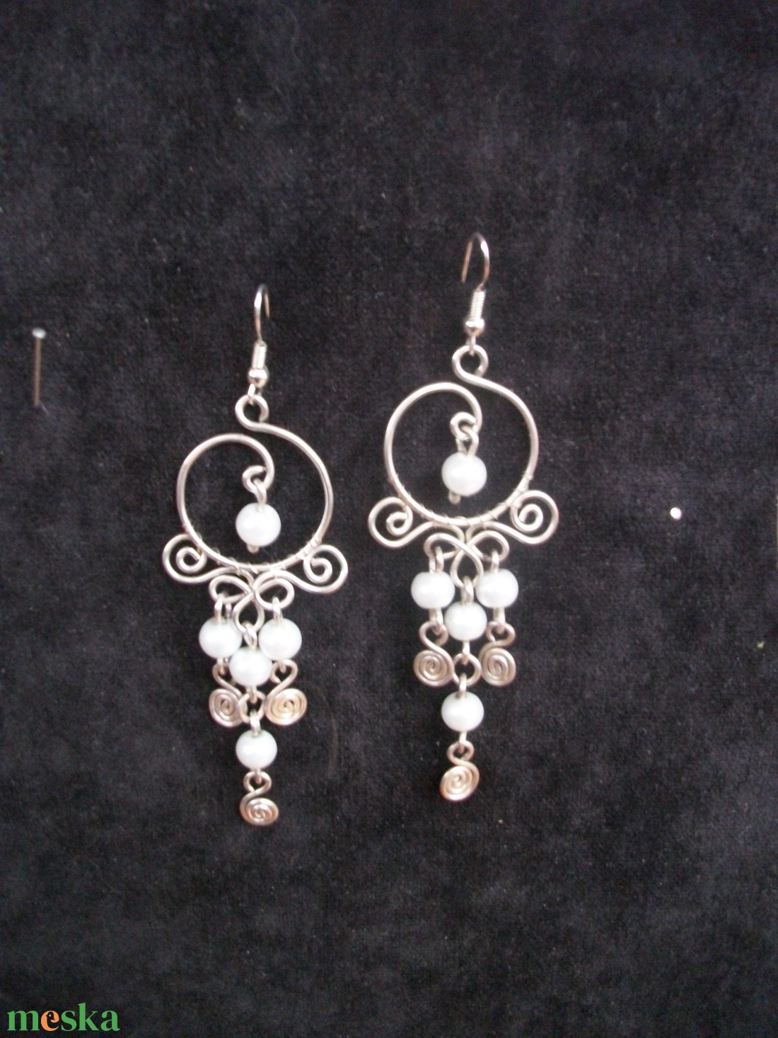 Teklagyöngyös  fülbevaló - ékszer - fülbevaló - lógó fülbevaló - Meska.hu