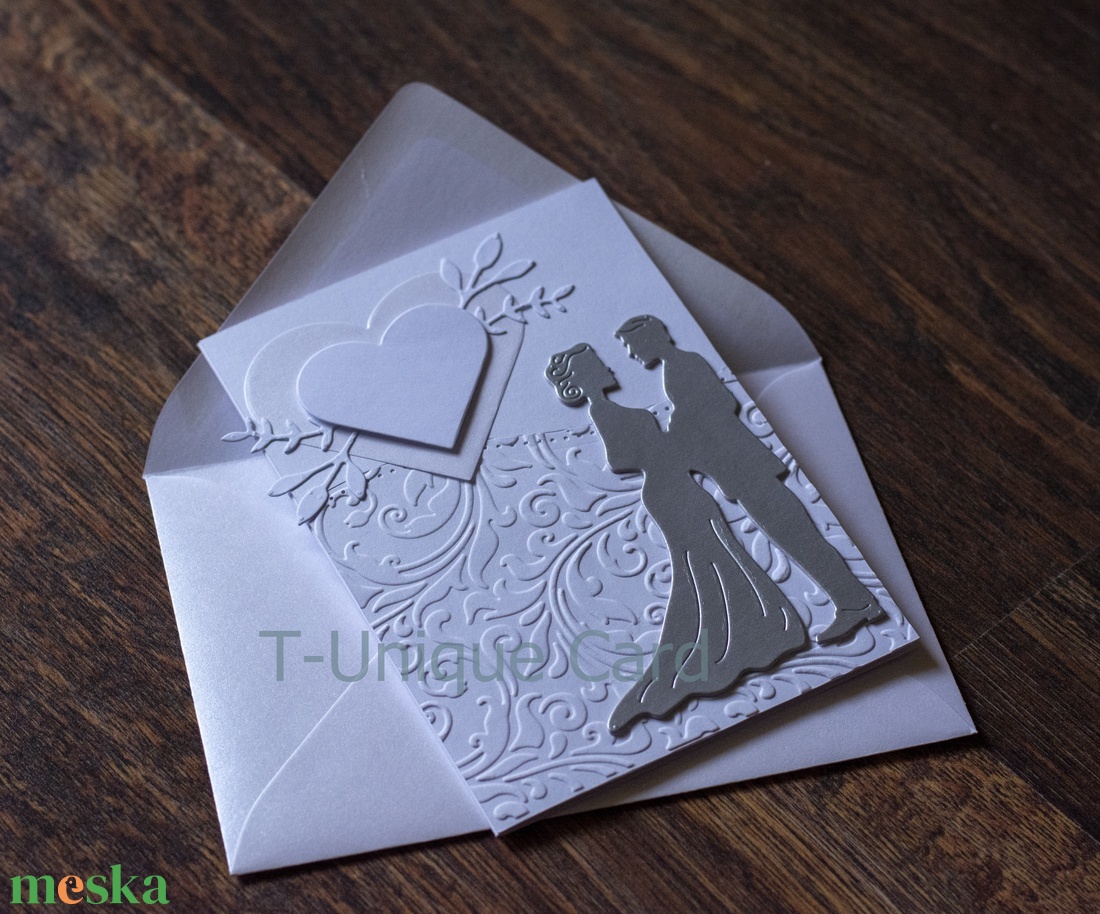 Egyedi Prémium Esküvői üdvözlőlap,esküvői köszöntő,3D figura,gratuláció,pénz átadó,ezüst pár,szerelmespár,névre szóló - esküvő - emlék & ajándék - nászajándék - esküvői pénzátadó boríték, kártya - Meska.hu Egyedi Prémium Esküvői üdvözlőlap,esküvői köszöntő,3D figura,gratuláció,pénz átadó,ezüst pár,szerelmespár,névre szóló - esküvő - emlék & ajándék - nászajándék - esküvői pénzátadó boríték, kártya - Meska.hu