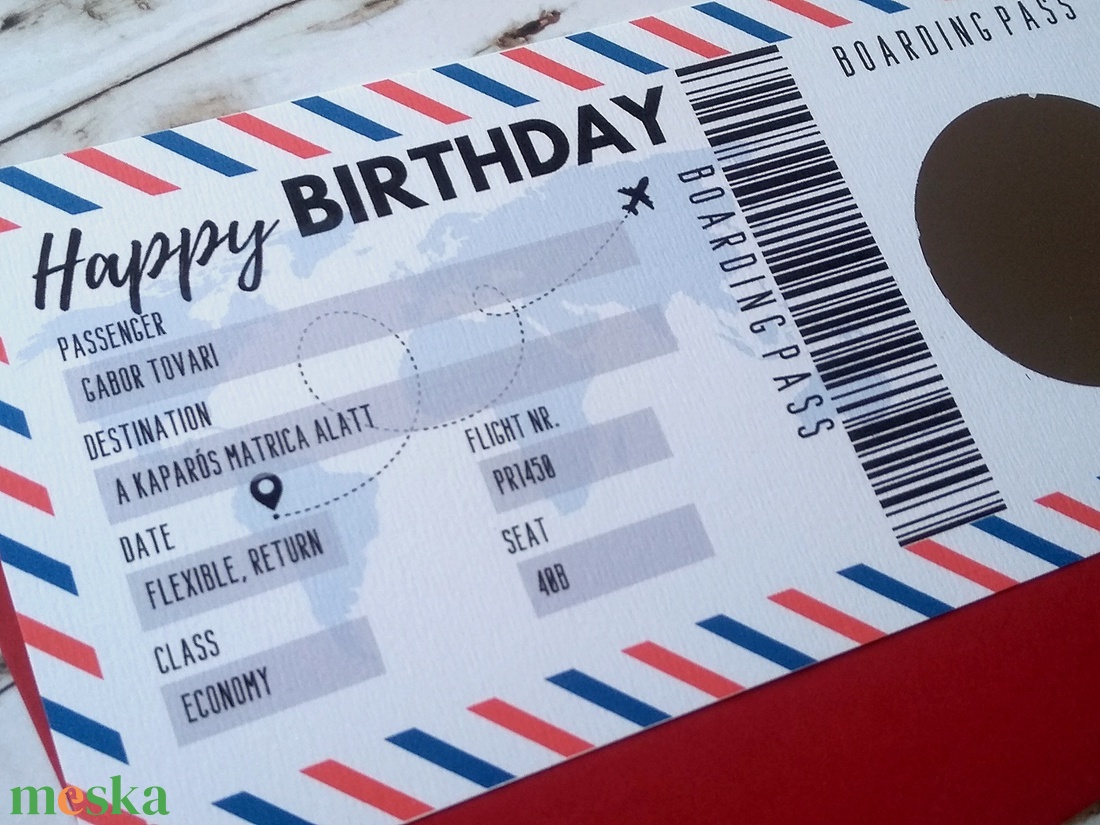 Beszállókártya Kaparós Születésnapi kártya, egyedi szülinapi képeslap, boarding pass üdvözlőlap - otthon & életmód - papír, írószer - ajándékozás kellékei - képeslap, üdvözlőlap - Meska.hu Beszállókártya Kaparós Születésnapi kártya, egyedi szülinapi képeslap, boarding pass üdvözlőlap - otthon & életmód - papír, írószer - ajándékozás kellékei - képeslap, üdvözlőlap - Meska.hu