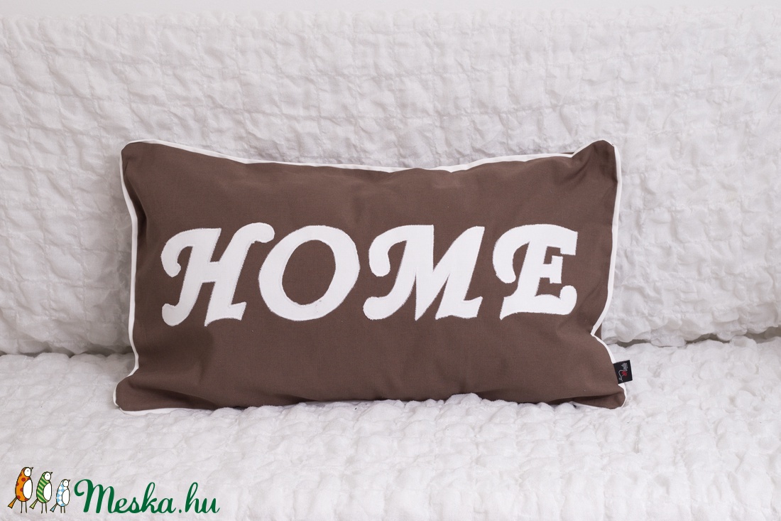 HOME feliratú díszpárnahuzat, barna - - Meska.hu HOME feliratú díszpárnahuzat, barna - - Meska.hu
