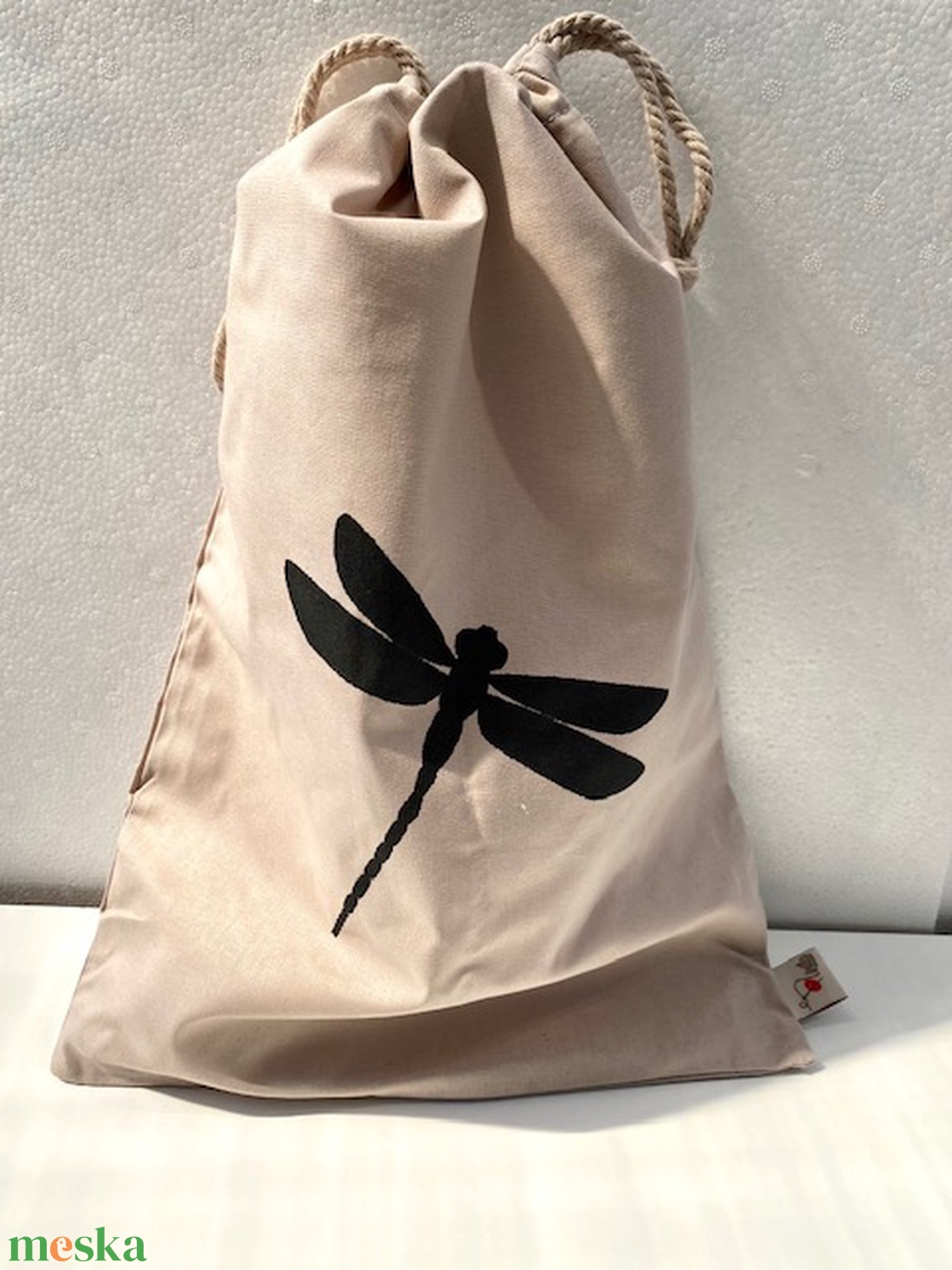 Kenyértartó zsák, homok (Fekete szitakötős mintás) - táska & tok - bevásárlás & shopper táska - kenyeres zsák - Meska.hu Kenyértartó zsák, homok (Fekete szitakötős mintás) - táska & tok - bevásárlás & shopper táska - kenyeres zsák - Meska.hu