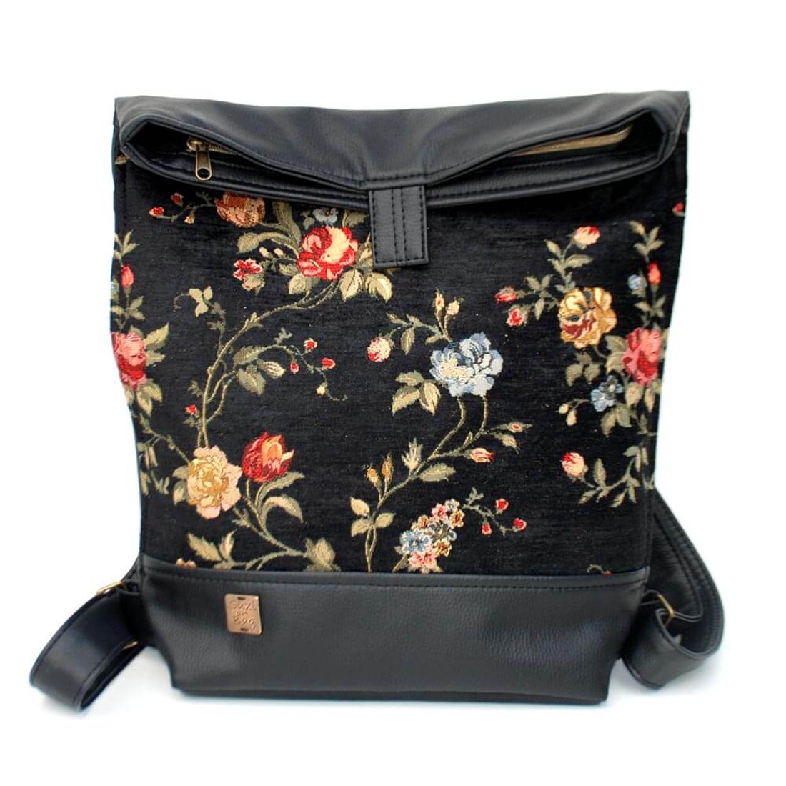 SuziartBag Fekete rózsás hátizsák - táska & tok - kézitáska & válltáska - válltáska - Meska.hu SuziartBag Fekete rózsás hátizsák - táska & tok - kézitáska & válltáska - válltáska - Meska.hu