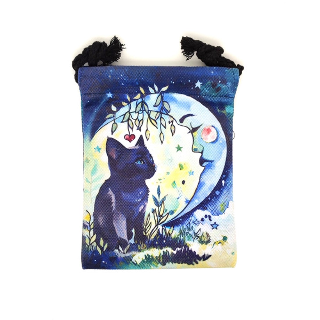 Holdfényes macska mintás szütyő � textil ajándéktasak 13x18 cm - otthon & életmód - papír, írószer - ajándékozás kellékei - ajándékzsák, csomagolás - Meska.hu