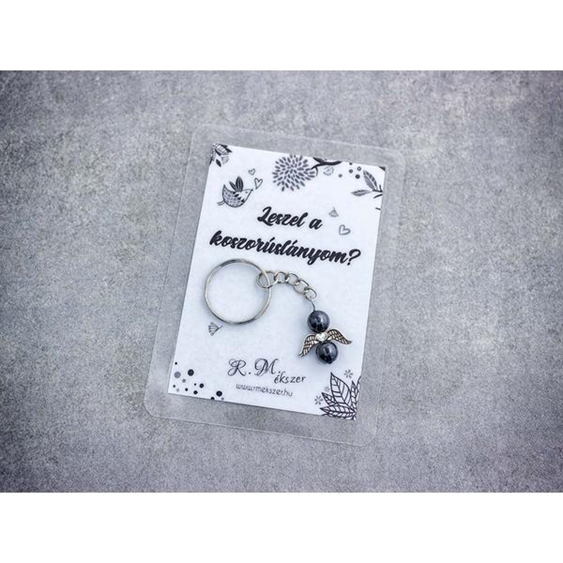 Leszel a koszorúslányom kulcstartó hematittal - esküvő - meghívó & kártya - tanú felkérő - Meska.hu