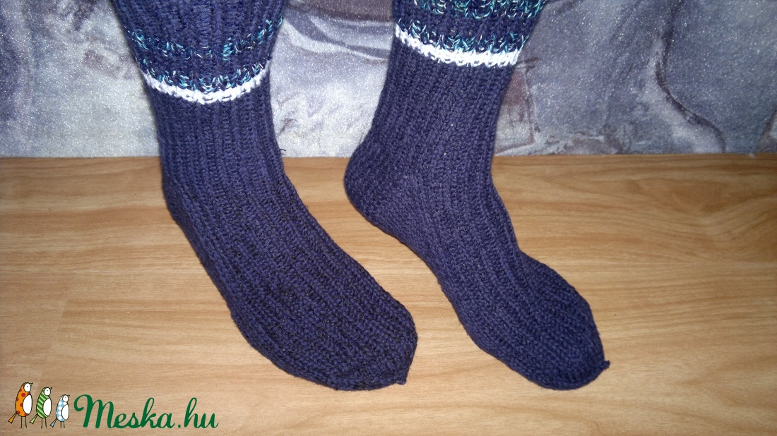Kézzel kötött vastag zokni 42-43 méretben. -  - Meska.hu
