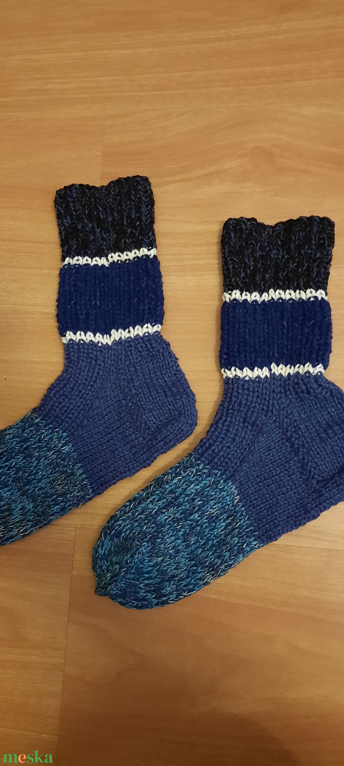 Kötött férfi zokni, 42-43-s méretben. - ruha & divat - cipő & papucs - zokni - Meska.hu