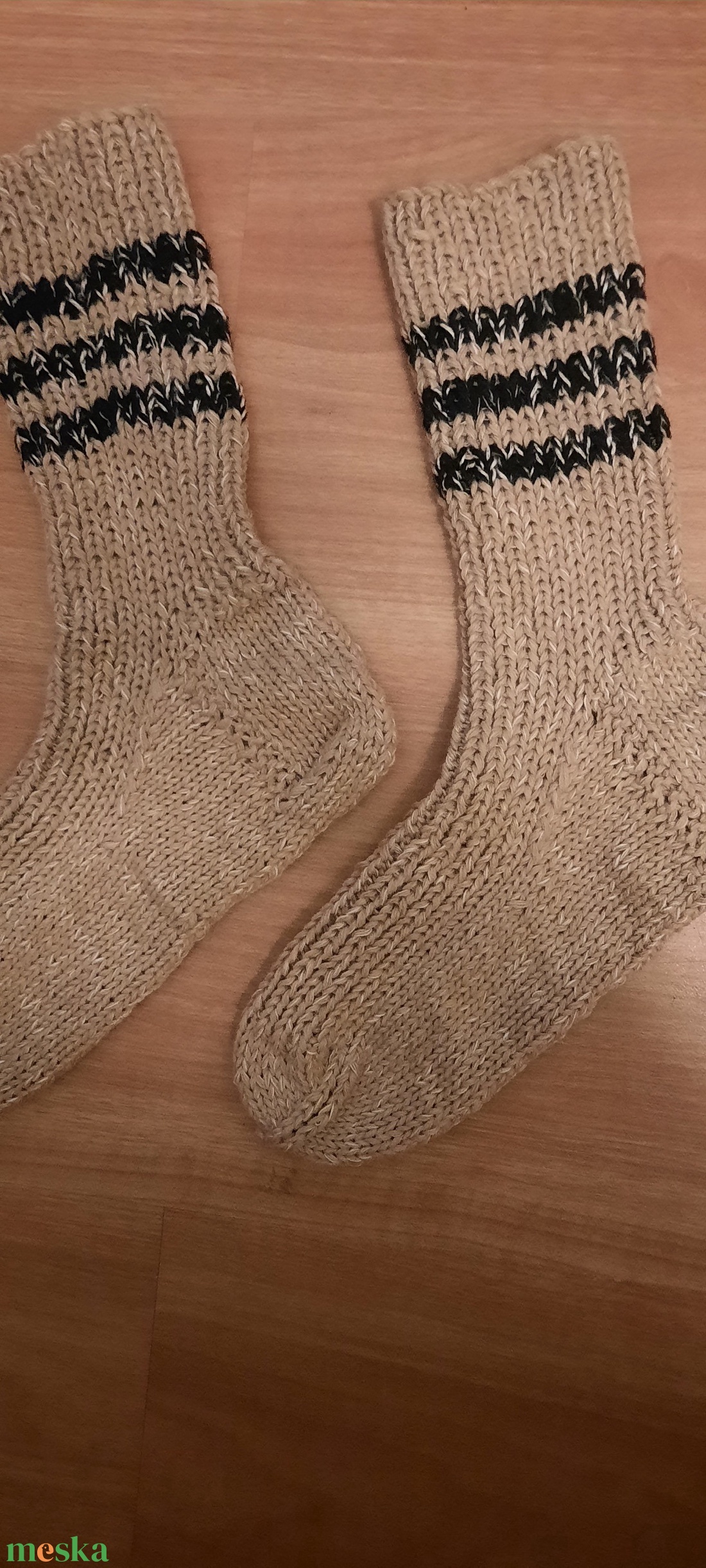 Kötött férfi zokni, 42-43-s méretben. - ruha & divat - cipő & papucs - zokni - Meska.hu