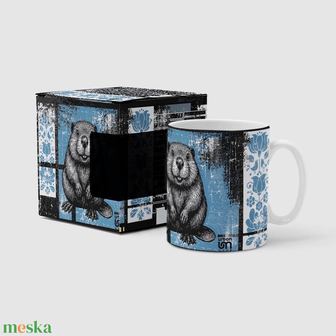 Hód mintás bögre díszdobozban  Hungarian Heritage kollekció / Urbanmood - otthon & életmód - konyhafelszerelés, tálalás - tálalás - bögre & csésze - Meska.hu