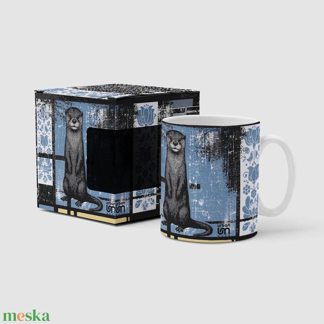 Vidra mintás bögre díszdobozban  Hungarian Heritage kollekció / Urbanmood - otthon & életmód - konyhafelszerelés, tálalás - tálalás - bögre & csésze - Meska.hu