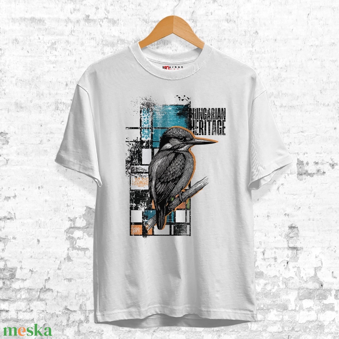 Jégmadár mintás unisex póló  Hungarian Heritage kollekció / Urbanmood - ruha & divat - női ruha - póló, felső - Meska.hu