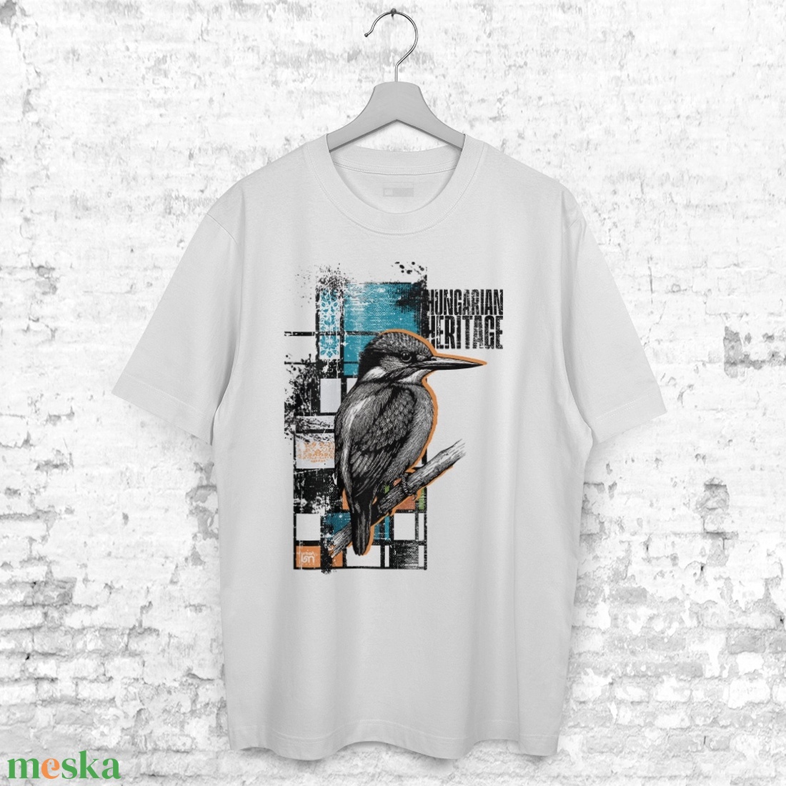 Jégmadár mintás oversize póló  Hungarian Heritage kollekció / Urbanmood - ruha & divat - női ruha - póló, felső - Meska.hu