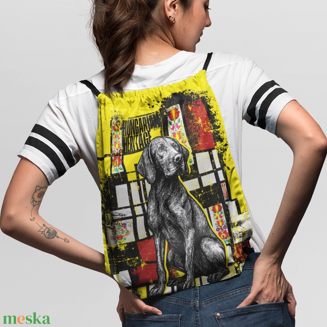 Magyar Vizsla mintás tornazsák  Hungarian Heritage kollekció / Urbanmood - táska & tok - hátizsák - tornazsák, gymbag - Meska.hu