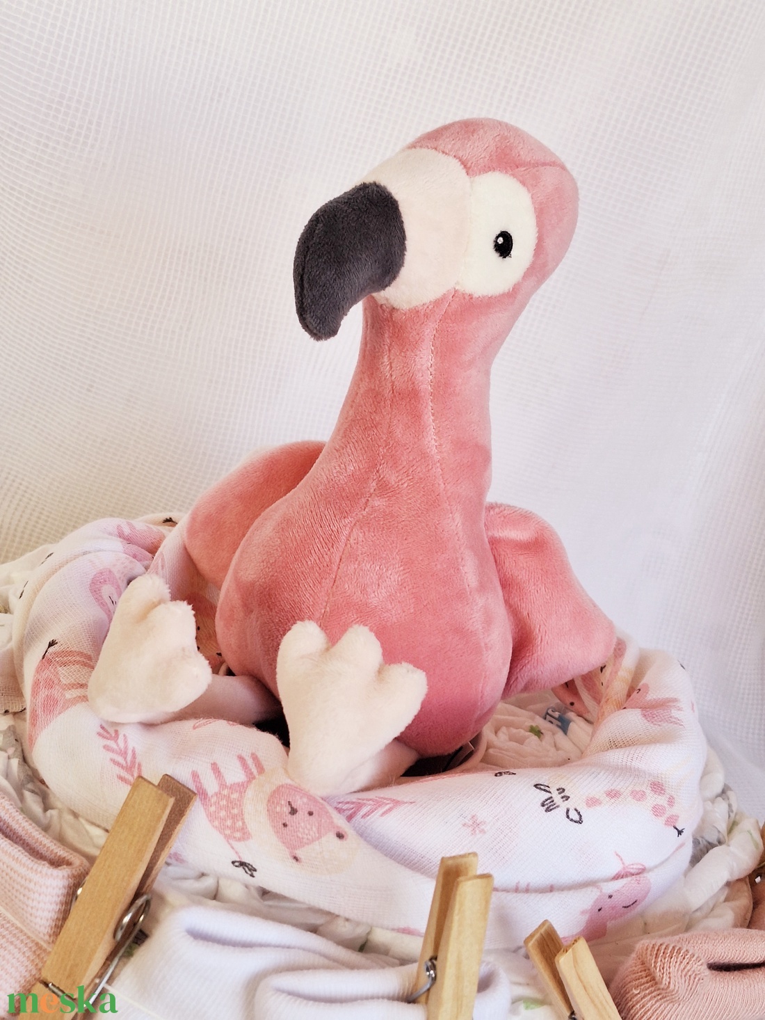 Flamingós pelenkatorta - otthon & életmód - babaszoba, gyerekszoba - babaszoba dekoráció - Meska.hu