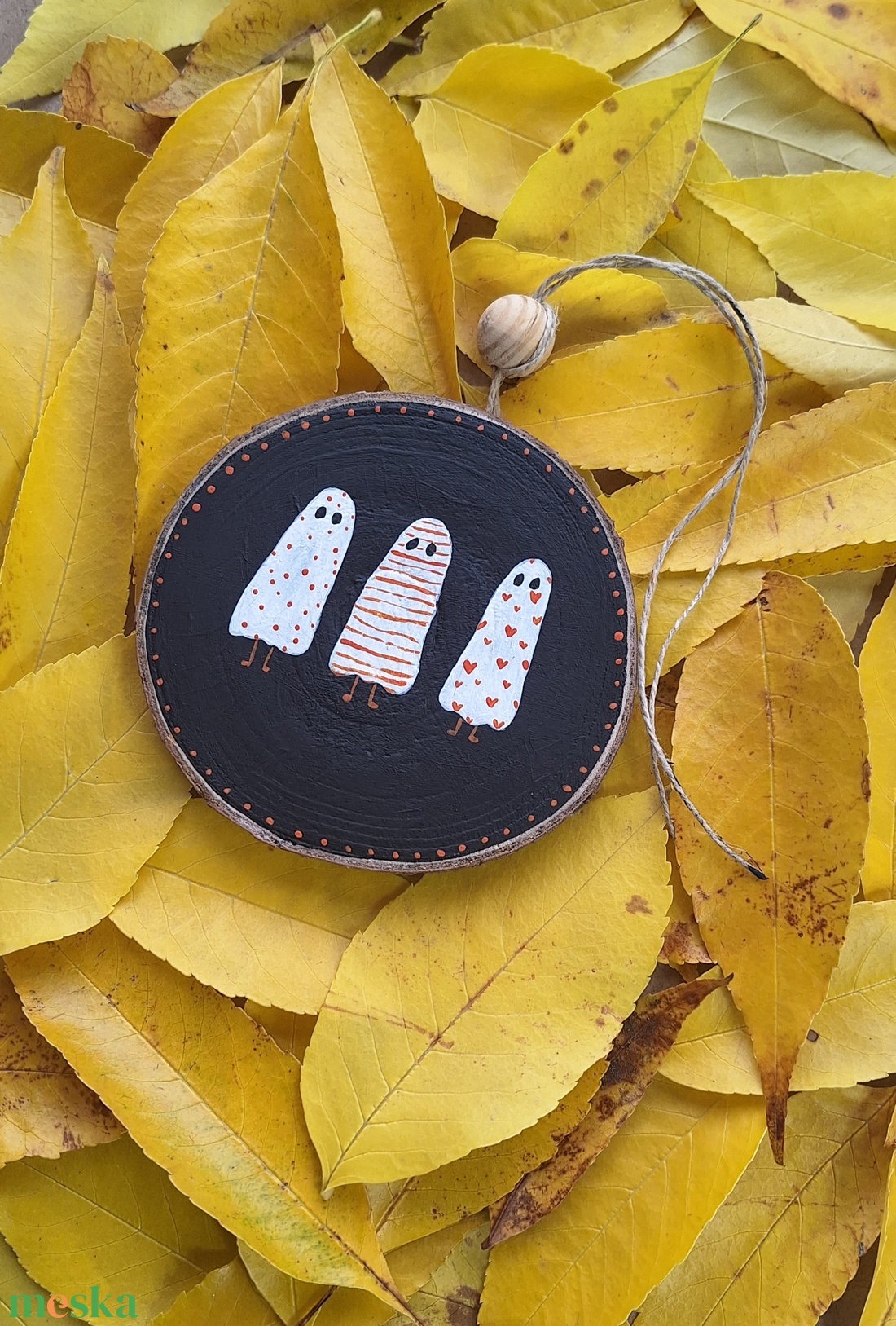 Szellemes Halloween-i faszelet - otthon & életmód - dekoráció - halloween - halloweeni dekoráció - Meska.hu