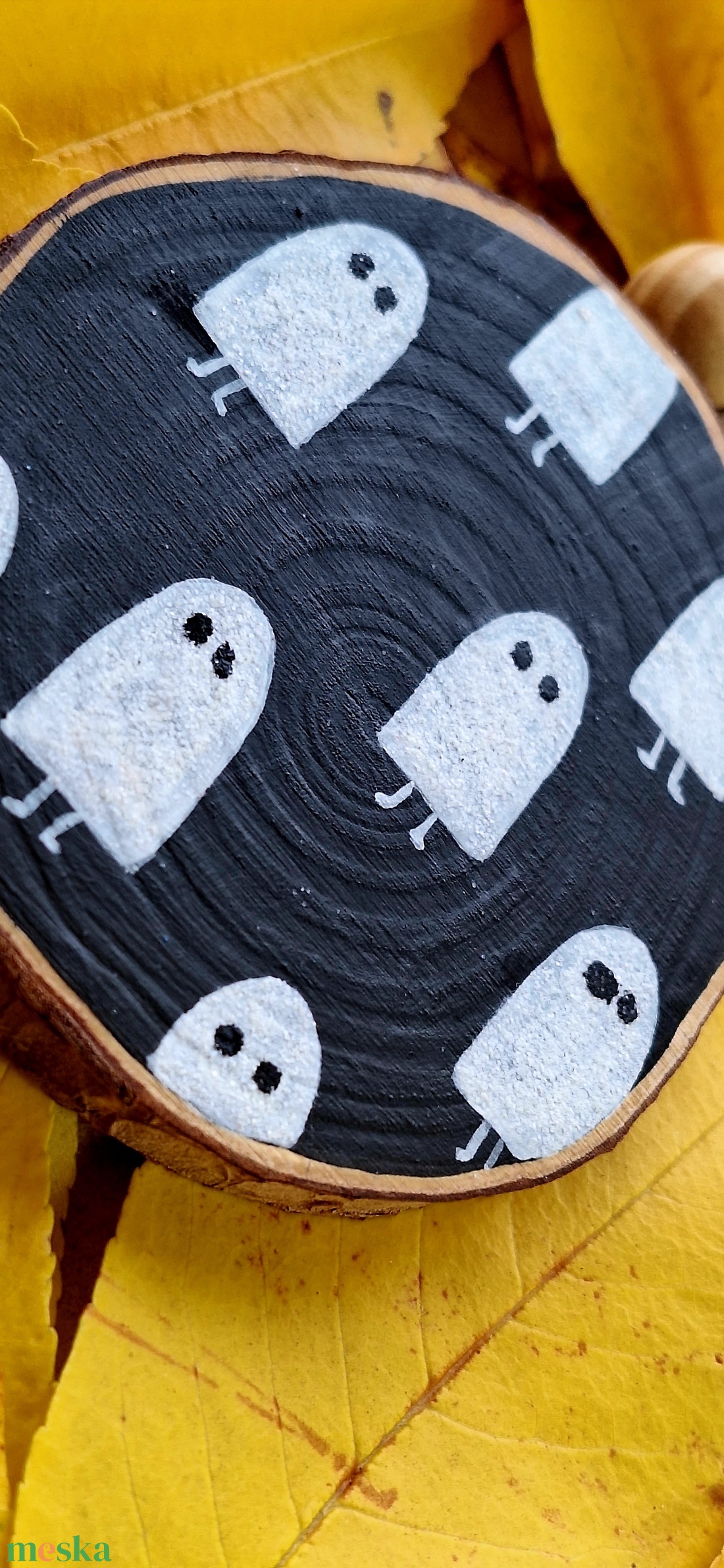 Szellemes Halloween-i faszelet - otthon & életmód - dekoráció - halloween - halloweeni dekoráció - Meska.hu