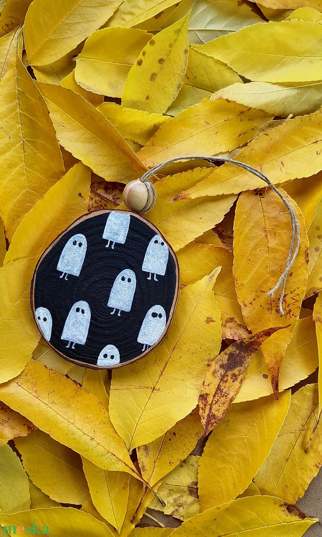 Szellemes Halloween-i faszelet - otthon & életmód - dekoráció - halloween - halloweeni dekoráció - Meska.hu