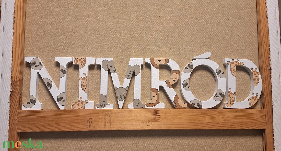 Állatos dekorbetű - baba - mama - babaszoba dekoráció - babanév dekoráció - Meska.hu