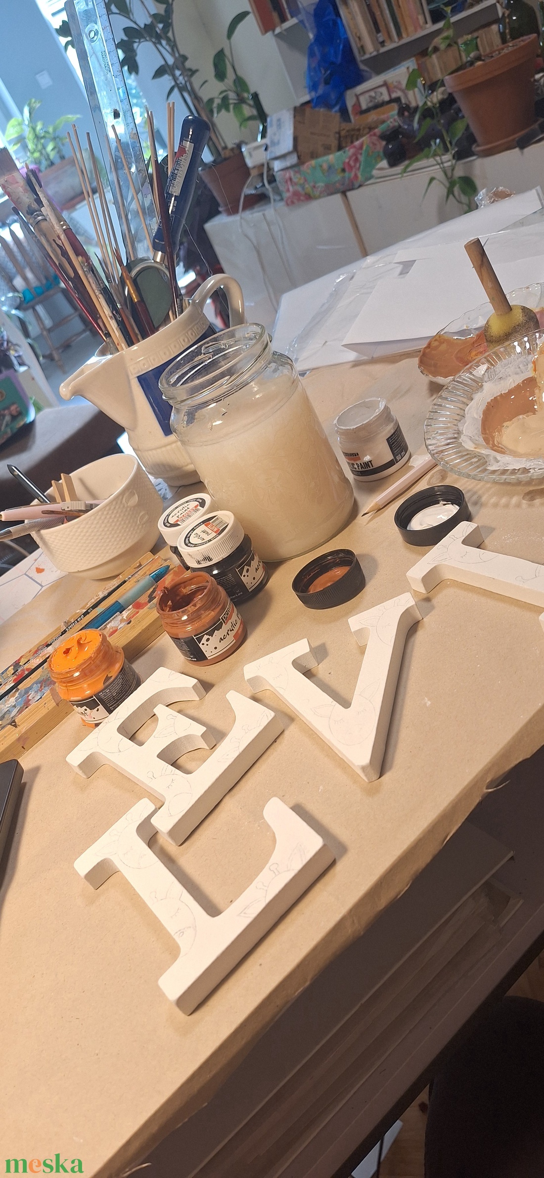 Zsiráfos dekorbetű - baba - mama - babaszoba dekoráció - babanév dekoráció - Meska.hu