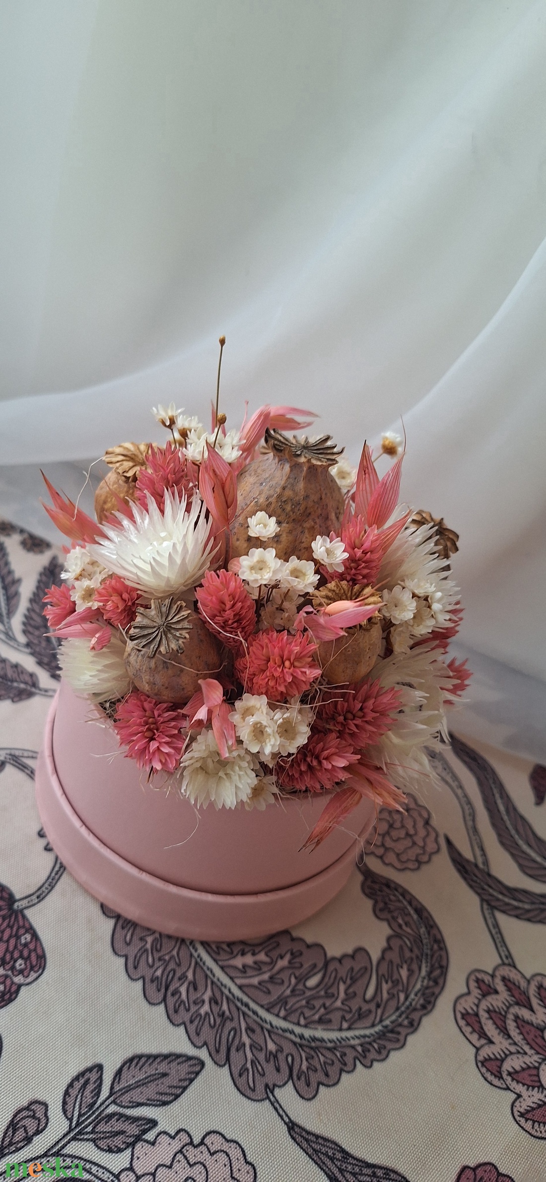 Mákfejes virágbox - otthon & életmód - virágdekoráció - virágdíszek - dekor koszorúk, kopogtatók - Meska.hu