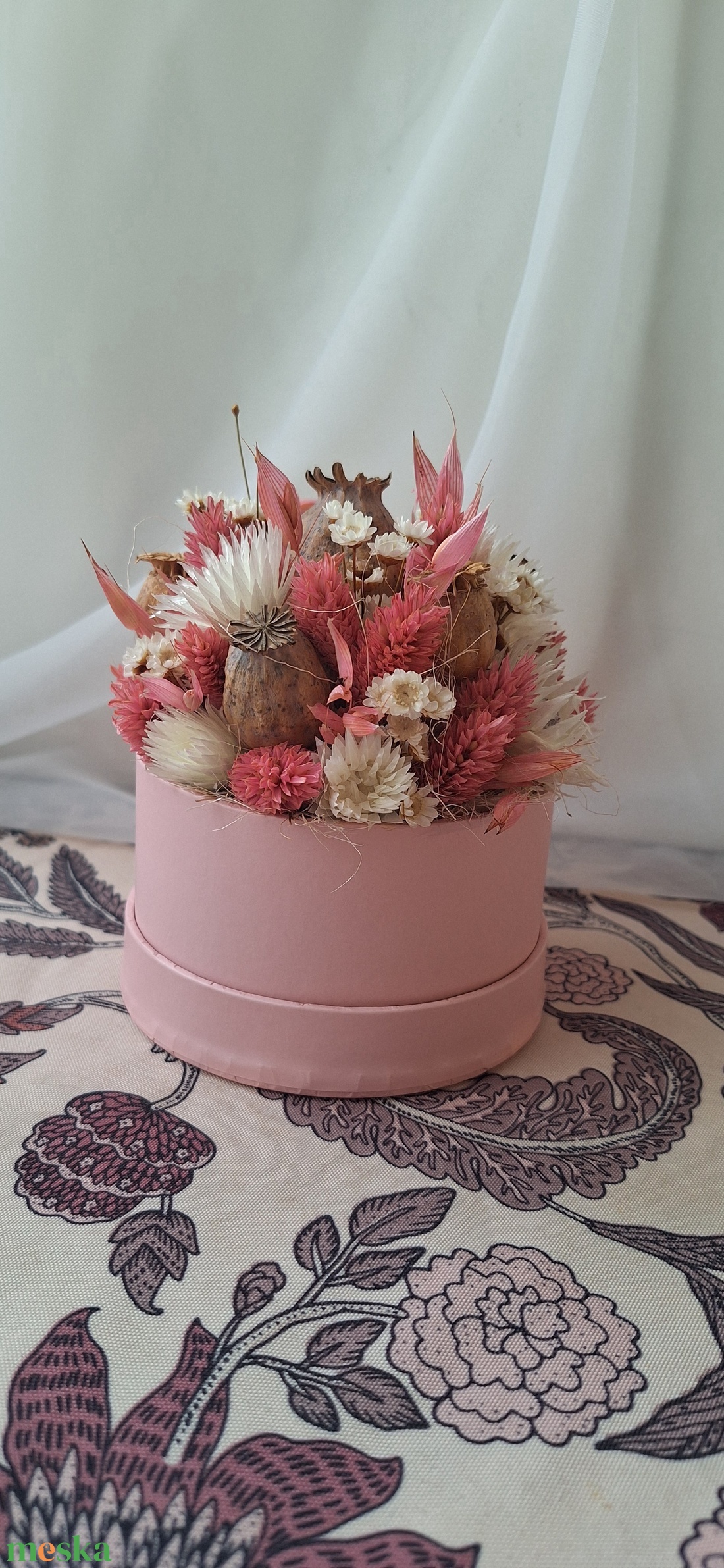 Mákfejes virágbox - otthon & életmód - virágdekoráció - virágdíszek - dekor koszorúk, kopogtatók - Meska.hu