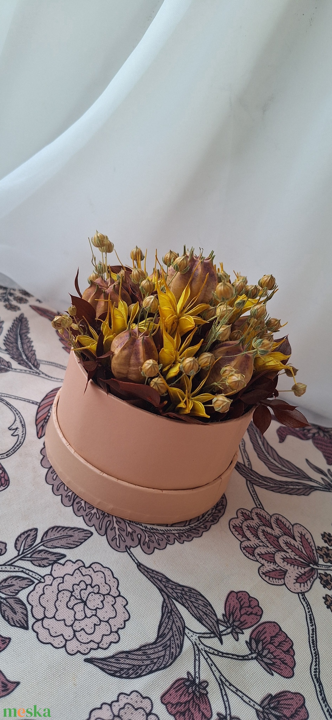 Borzaskatás virágbox - otthon & életmód - virágdekoráció - virágdíszek - dekor koszorúk, kopogtatók - Meska.hu