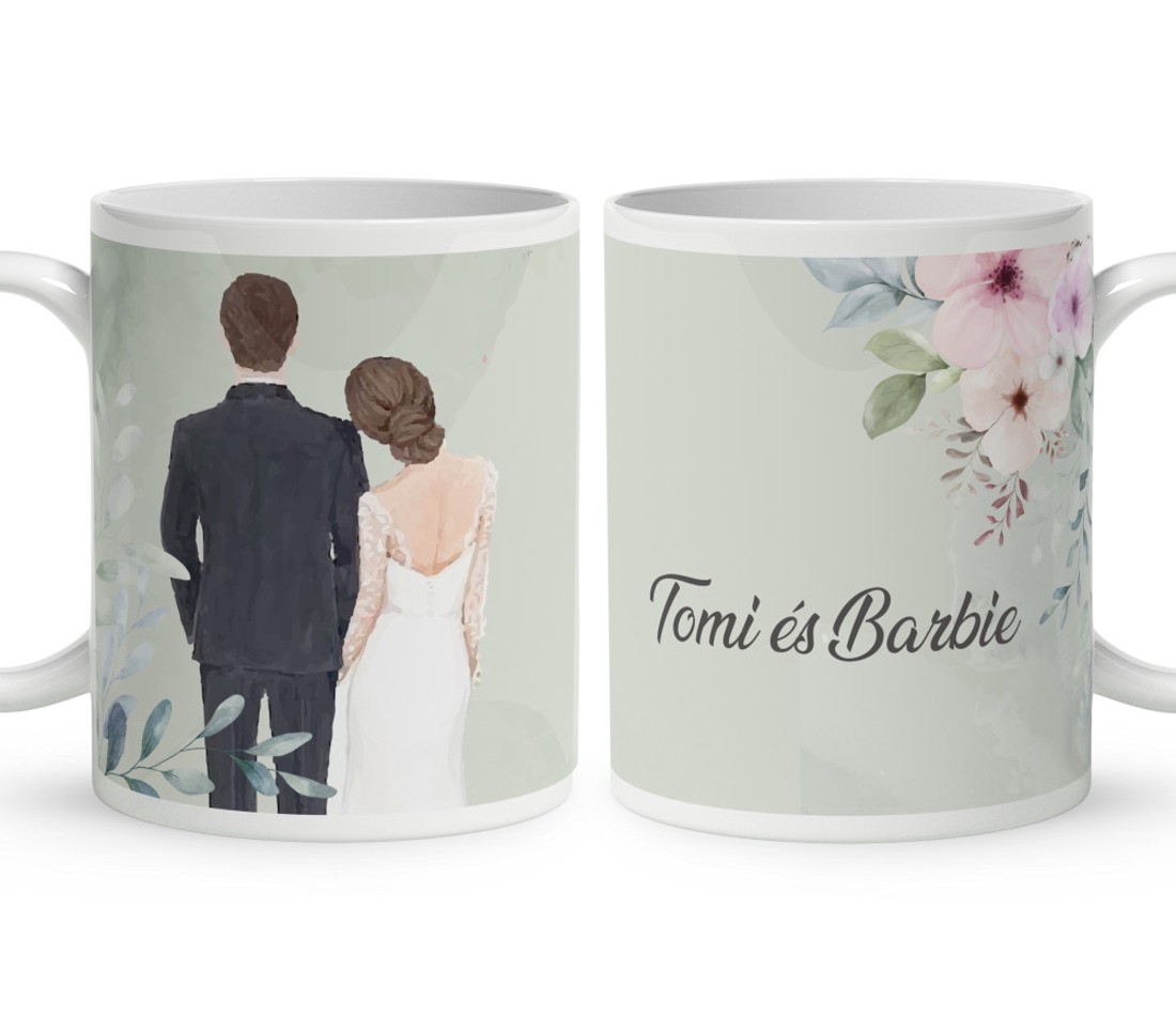 Kérd a neveddel - Az esküvőnk mintás bögre - otthon & életmód - konyhafelszerelés, tálalás - tálalás - bögre & csésze - Meska.hu
