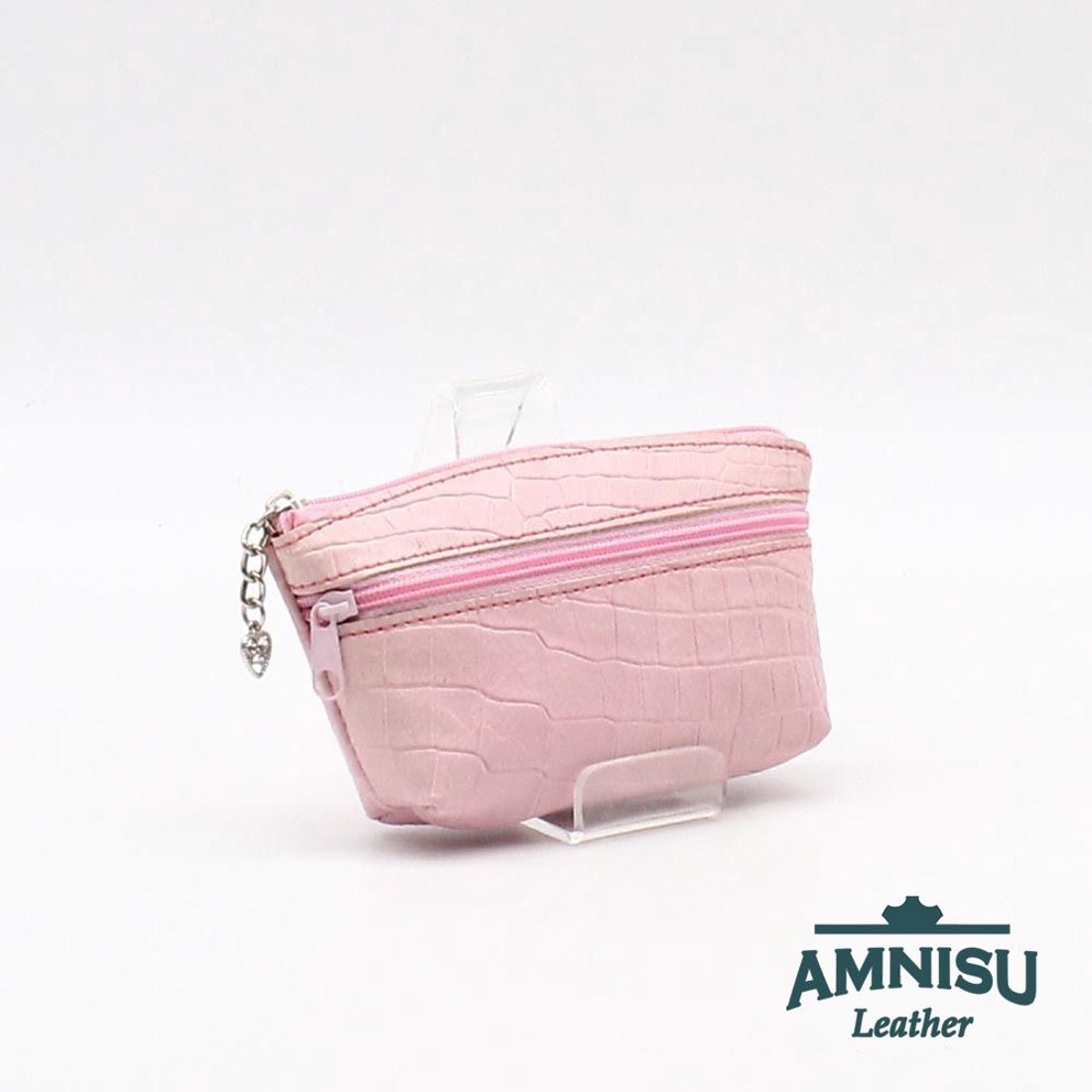 Rózsaszín krokkómintás kettő cipzáras kulcstartó B4006 - táska & tok - kulcstartó & táskadísz - kulcstartó - Meska.hu