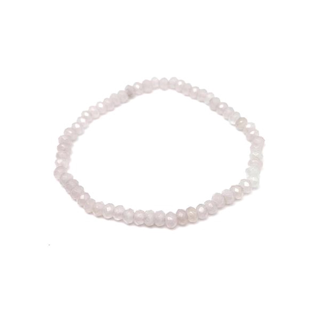 Achát fazettált szin fehér korong kari 4x3mm - ékszer - karkötő - ásványkarkötő - Meska.hu
