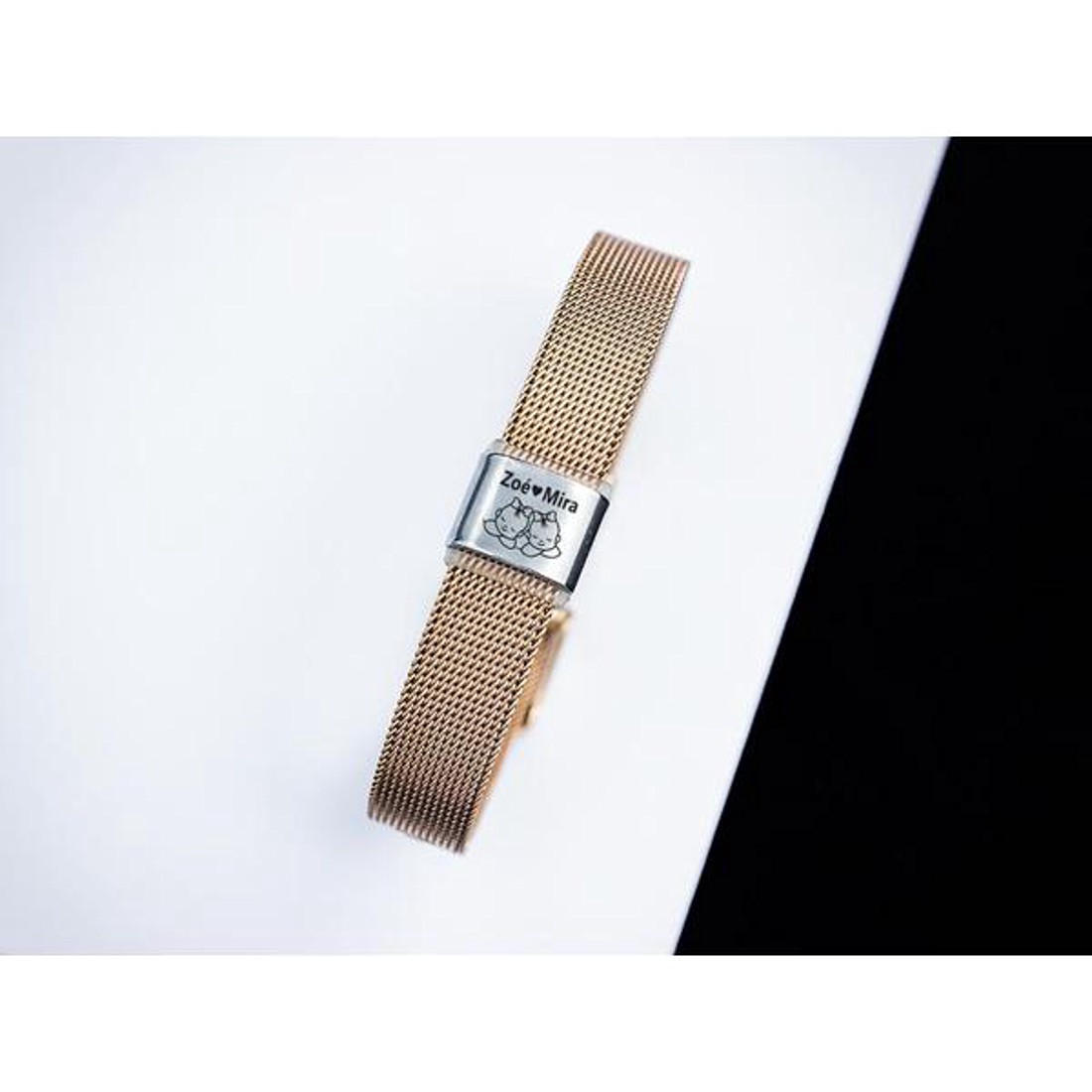 Lányaim egyedi medálos MoMents rosé színű acél karkötő - ékszer - karkötő - karkötő medállal - Meska.hu