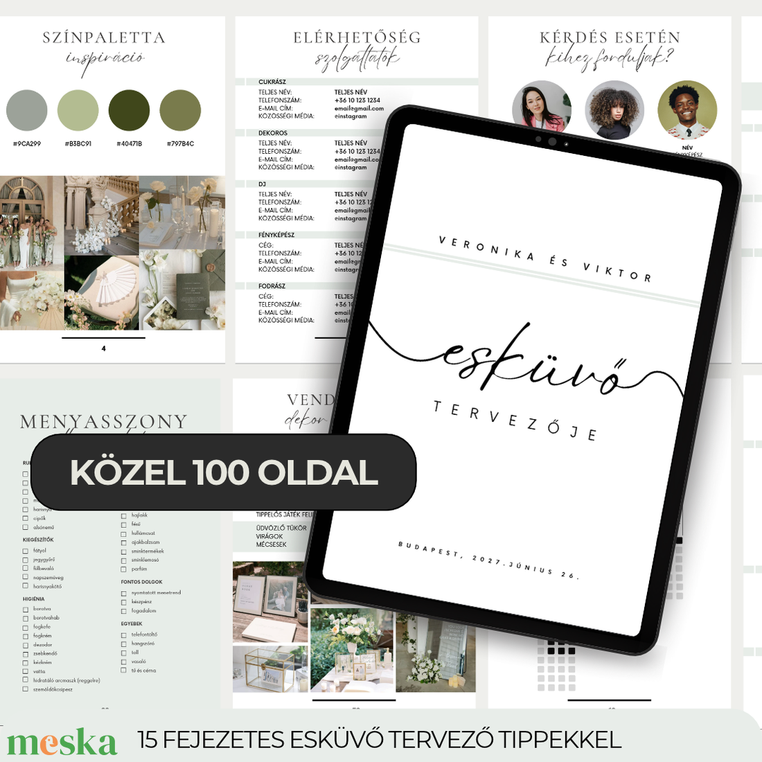 Esküvőtervező Canva sablon - esküvő - dekoráció - esküvői feliratok - Meska.hu