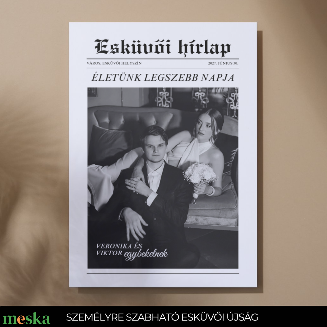 Esküvői újság sablon - esküvő - dekoráció - esküvői feliratok - Meska.hu